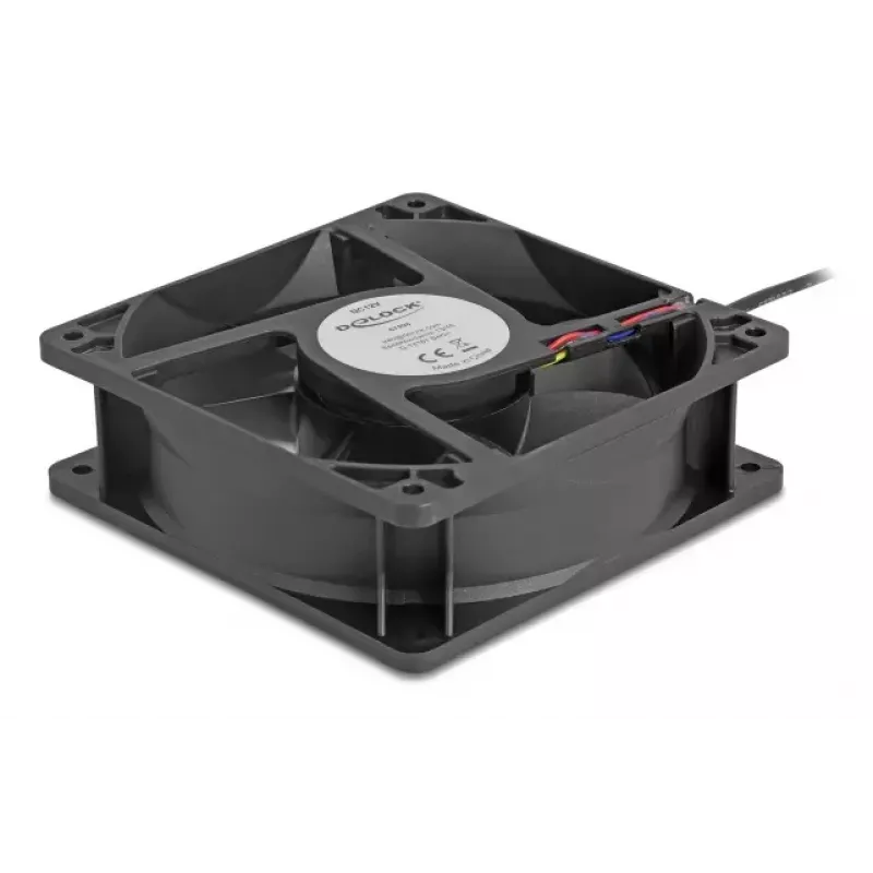 Fan DELOCK 67298 120 mm Black 12 cm Ball Bearing 12 V DC 3.53 m³/h