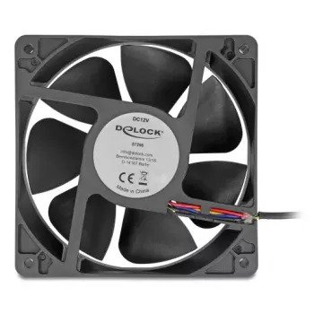Fan DELOCK 67298 120 mm Black 12 cm Ball Bearing 12 V DC 3.53 m³/h