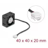 Computer case fan DELOCK 67299 — 40 x 40 x 20 mm, 24 V DC, ball bearing, 0.19 m³/h, black