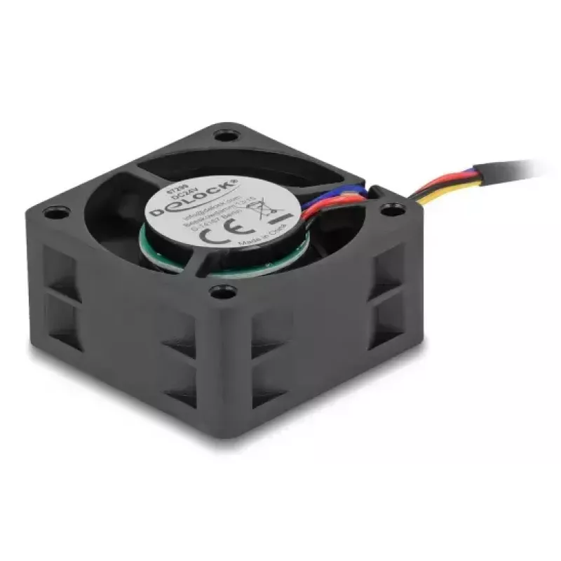 Computer case fan DELOCK 67299 — 40 x 40 x 20 mm, 24 V DC, ball bearing, 0.19 m³/h, black