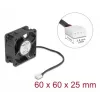 Computer case fan DELOCK 67300 — 60 mm axial fan, 24 V, ball bearing, black