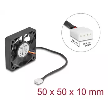 Fan DeLOCK 67314 5 cm Black Ball Bearing
