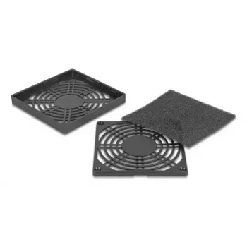 Fan grill DELOCK 67312, ABS black, 96.5×96.5 mm, mounting pattern 92.5×92.5 mm