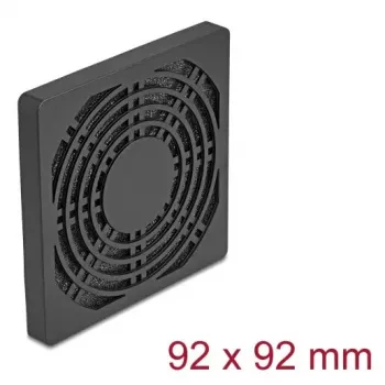 Fan grill DELOCK 67312, ABS black, 96.5×96.5 mm, mounting pattern 92.5×92.5 mm