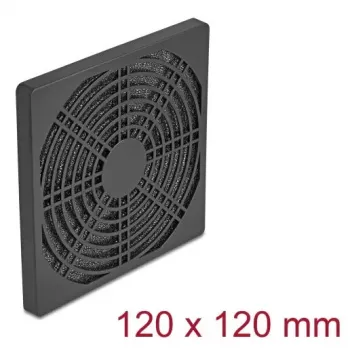 Fan grill DELOCK 67313, ABS black, 125×125 mm, mounting pattern 105×105 mm