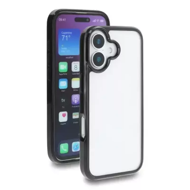 Protective case cover for iPhone 17 by DELOCK, transparent black, fits 16 cm (6.3 inch) screen
