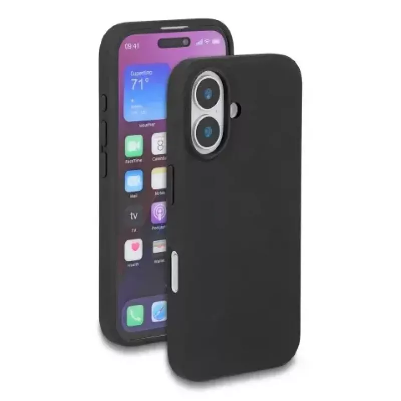 Protective silicone MagSafe case for iPhone 17 by DELOCK — soft-touch, black, cover, fits up to 16 cm (6.3 inch) screen