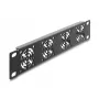 Cover plate DELOCK 67430 with 4 built-in 40×40 mm fans, metal housing, dark grey, 1U