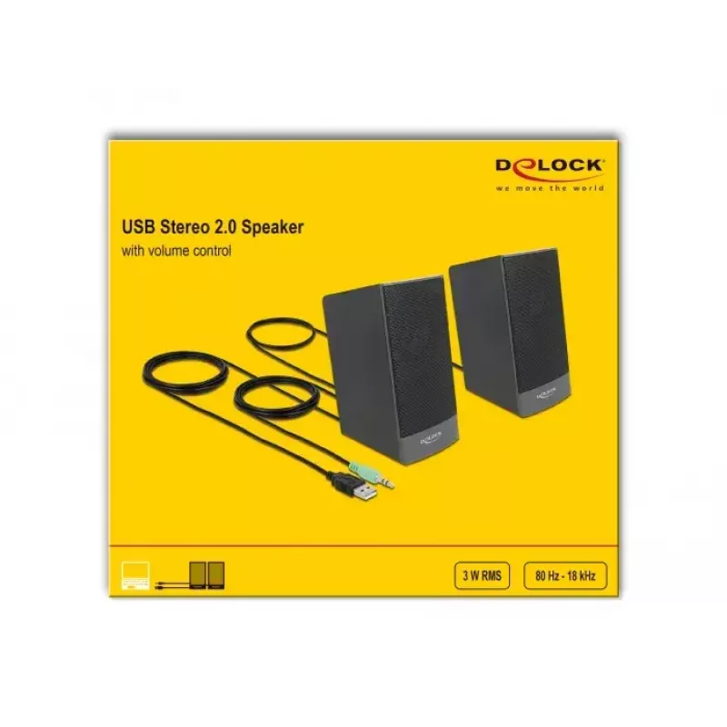 Stereospeakers DELOCK 27001, 2.0, USB powered