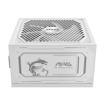 Power supply unit MSI MAG A1000GL PCIE5 WHITE 1000 W ATX 24-pin, 80 PLUS Gold, 135 mm fan