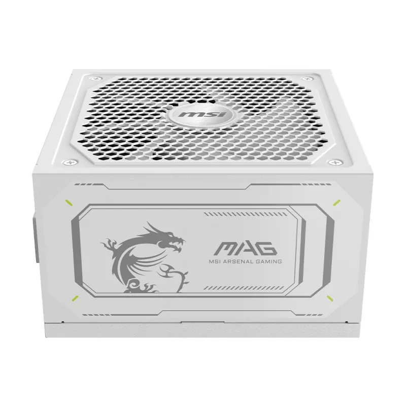Power supply unit MSI MAG A1000GL PCIE5 WHITE 1000 W ATX 24-pin, 80 PLUS Gold, 135 mm fan