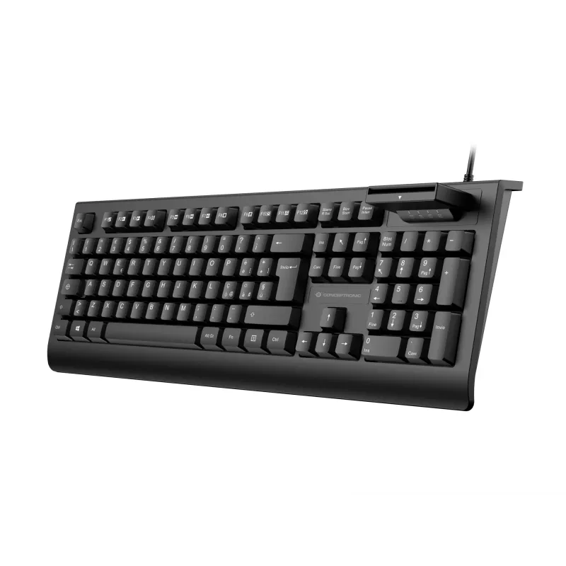 CONCEPTRONIC USB Keyboard with Smart ID Card Reader KAYNE01IT — Full-size 105-key, Italian layout, Wired, 1.5 m cable, Black