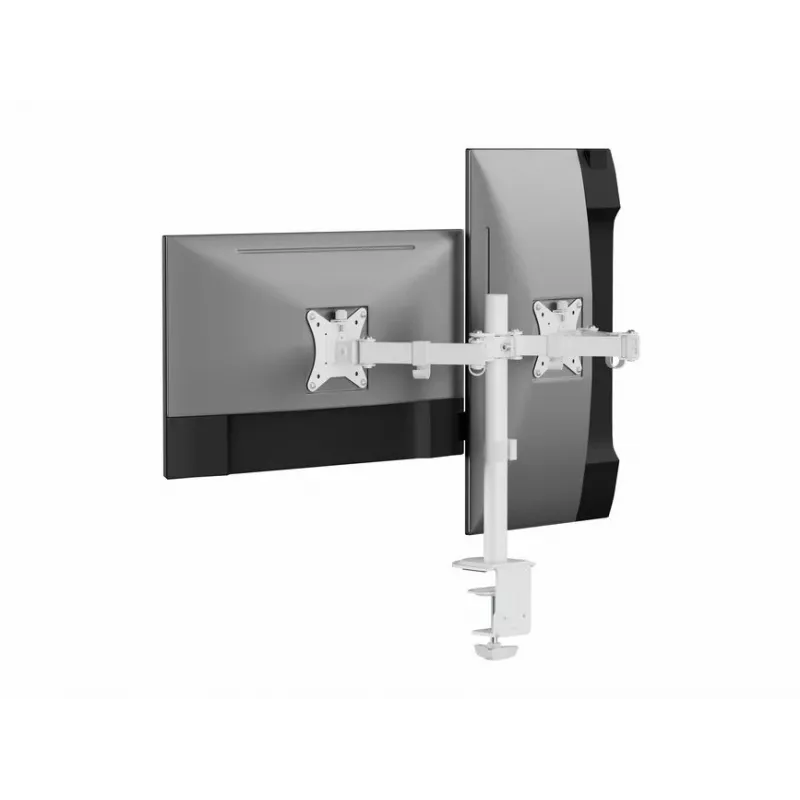 Equip 17 inch-32 inch Articulating Dual Monitor Desk Mount Bracket, White