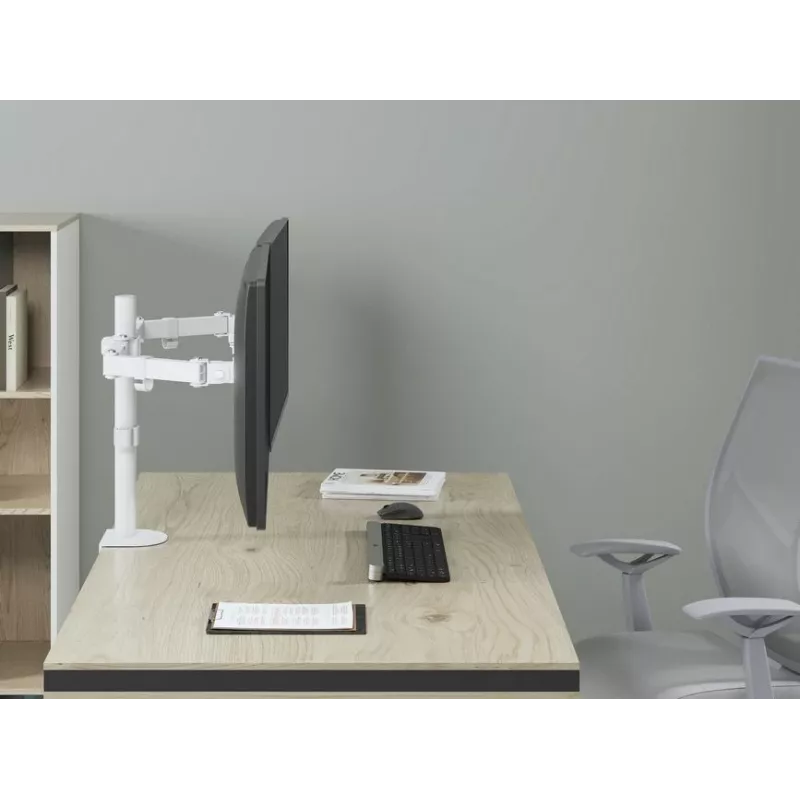 Equip 17 inch-32 inch Articulating Dual Monitor Desk Mount Bracket, White