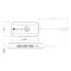 Techly IDATA USBC-HUB5WL AV extender AV transmitter & receiver Black