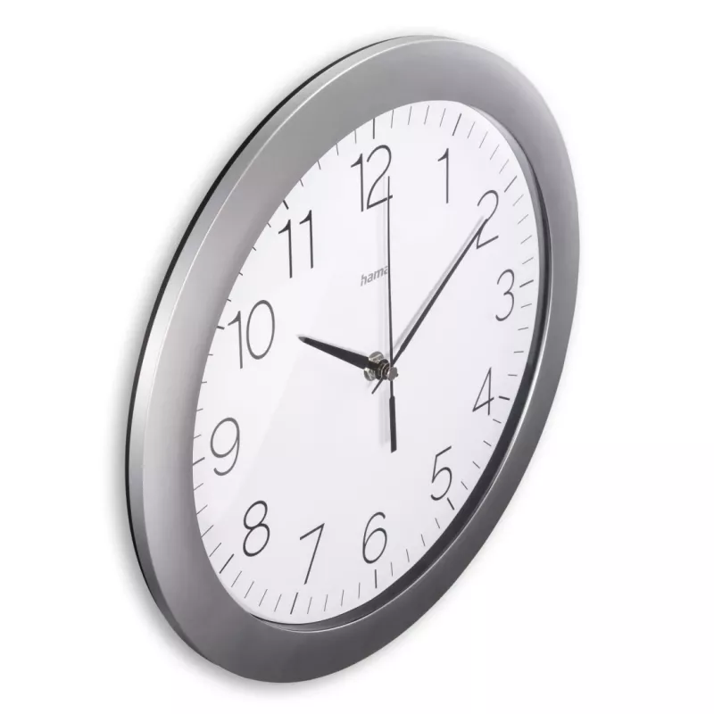 Hama Teneriffa Analog clock Round Silver, White