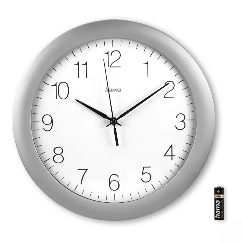 Hama Teneriffa Analog clock Round Silver, White