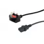 Equip UK Power Cord, C13 to BS1363, 2m, Black , 10A Fuse