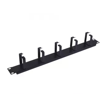 Equip 19 inch Cable management panel 1U with metal 5 brackets, Black
