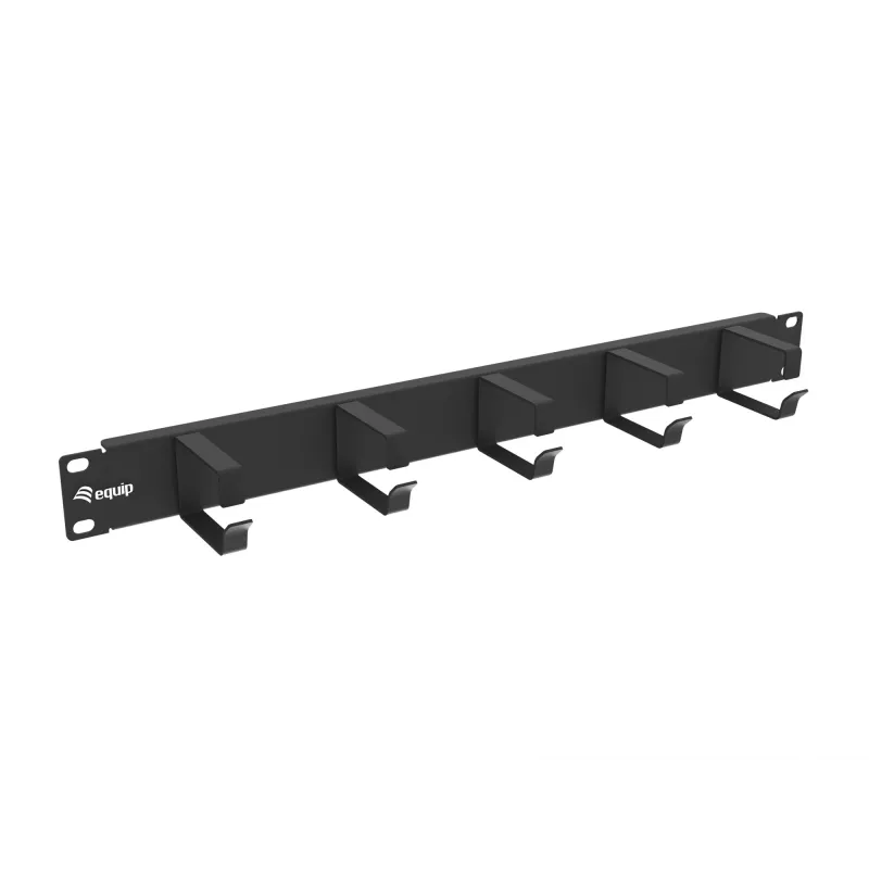 Equip 19 inch Cable management panel 1U with metal 5 brackets, Black