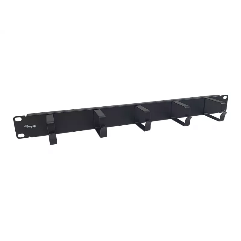 Equip 19 inch Cable management panel 1U with metal 5 brackets, Black