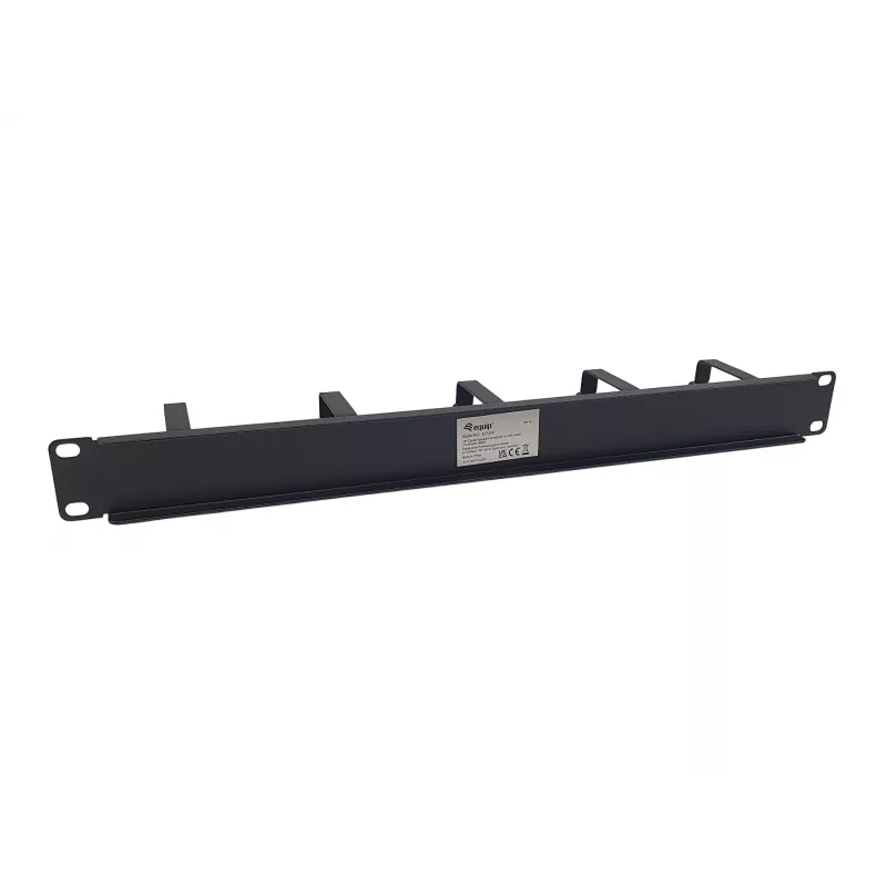 Equip 19 inch Cable management panel 1U with metal 5 brackets, Black