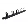 Equip 19 inch Cable management panel 1U with metal 5 brackets, Black