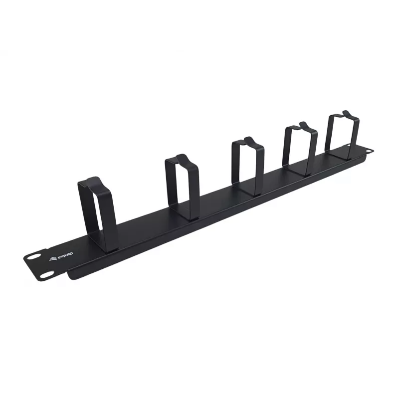 Equip 19 inch Cable management panel 1U with metal 5 brackets, Black