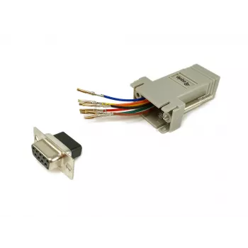 Equip DB9 to RJ45 adapter Female Serial Grey 72x33x16mm