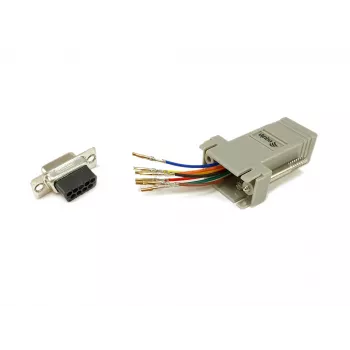 Equip DB9 to RJ45 adapter Female Serial Grey 72x33x16mm