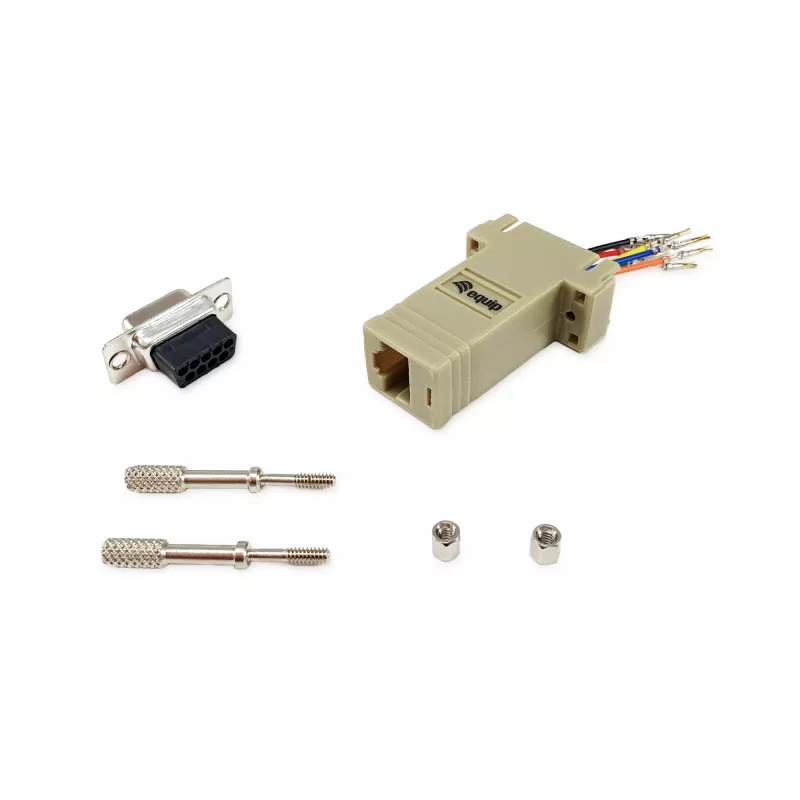Equip DB9 to RJ45 adapter Female Serial Grey 72x33x16mm