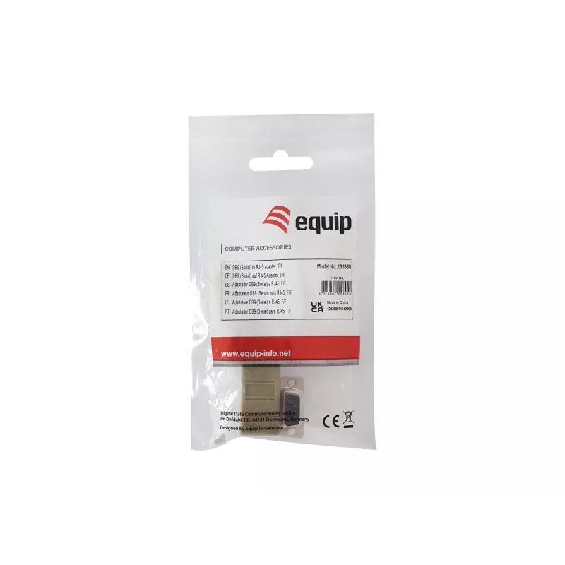 Equip DB9 to RJ45 adapter Female Serial Grey 72x33x16mm