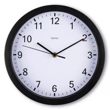 Hama Elba Quartz clock Round Black, White