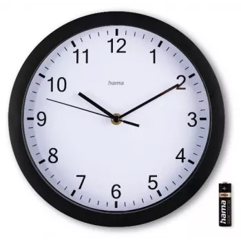 Hama Elba Quartz clock Round Black, White
