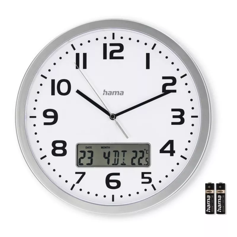 Hama 00185878 wall/table clock Analog clock Round Silver, White