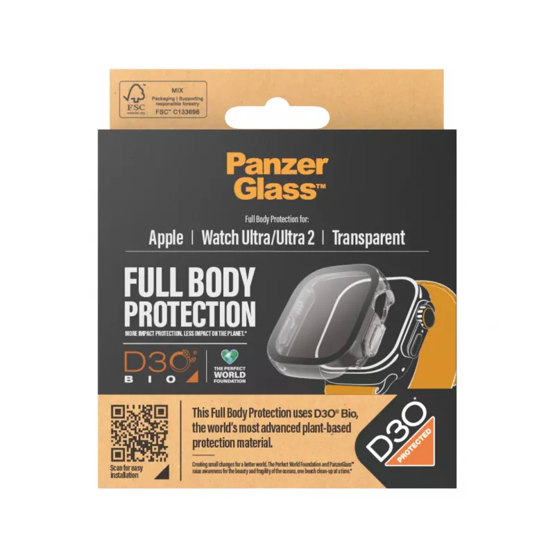 PanzerGlass ® Full Body Transparent w. D3O® Apple Watch Ultra | Ultra 2 | 49mm
