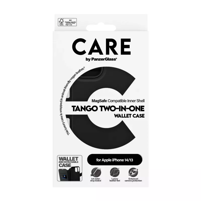 Cover PanzerGlass CARE by Feature Case Tango Two-in-One Wallet MagSafe iPhone 14 13