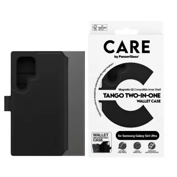 Phone cover PanzerGlass CARE Feature Case Tango Two-in-One Wallet, compatible with Samsung Galaxy S24 Ultra, transparent