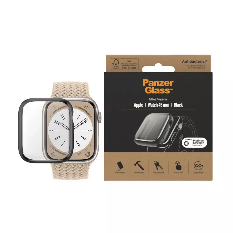 PanzerGlass ® Full body Case Apple Watch Series 9 | 8 | 7 | 45mm | Black