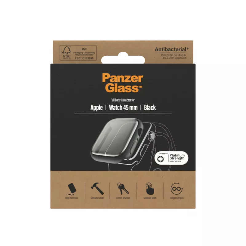 PanzerGlass ® Full body Case Apple Watch Series 9 | 8 | 7 | 45mm | Black