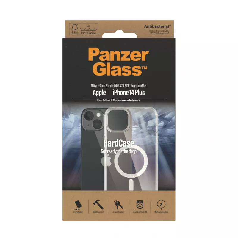 PanzerGlass ® HardCase Transparent w. White MagSafe iPhone 14 Plus