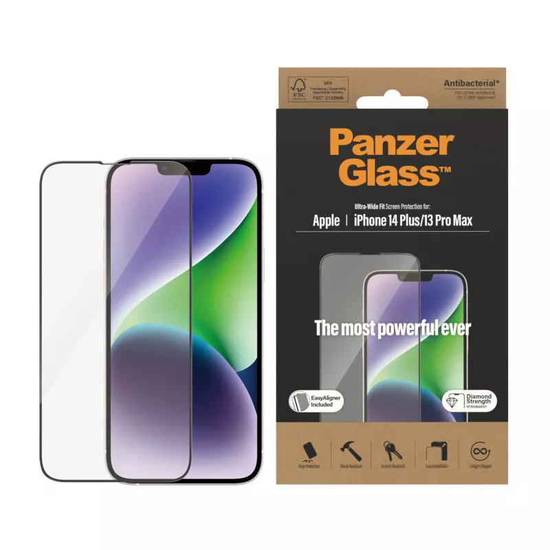 PanzerGlass ® Screen Protector iPhone 14 Plus | 13 Pro Max | Ultra-Wide Fit w. EasyAligner