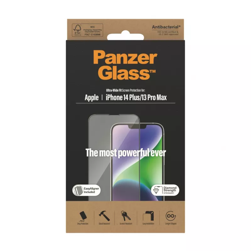 PanzerGlass ® Screen Protector iPhone 14 Plus | 13 Pro Max | Ultra-Wide Fit w. EasyAligner