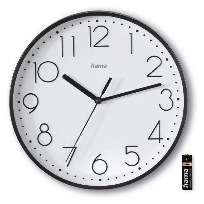 Hama Salina Quartz clock Round Black, White