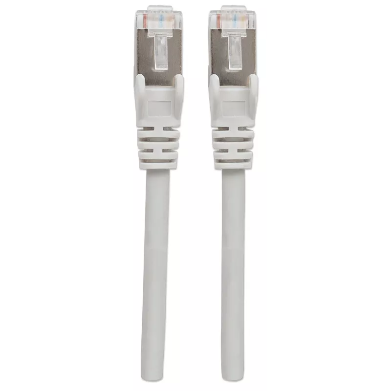 Intellinet Network Patch Cable, Cat6A, 15m, Grey, Copper, S/FTP, LSOH / LSZH, PVC, RJ45, Gold Plated Contacts, Snagless, Booted, Lifetime Warranty