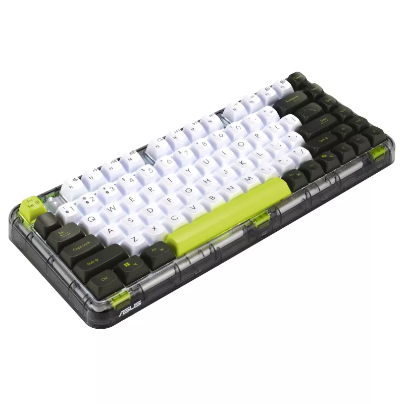 ASUS Jelly75 KD201 Mechanical Keyboard, 75% Layout, USB, RF Wireless and Bluetooth, Multicolour