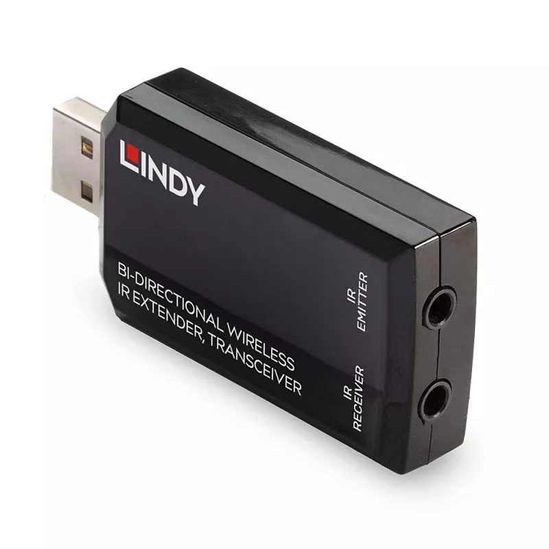 Lindy Bi-directional Wireless IR Extender, Transceiver, AV transmitter & transceiver, 150 m, Wired, Black