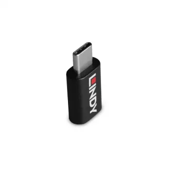 Lindy USB 3.2 Type C to C 100W Data Blocker, USB Type C, USB Type C, Black
