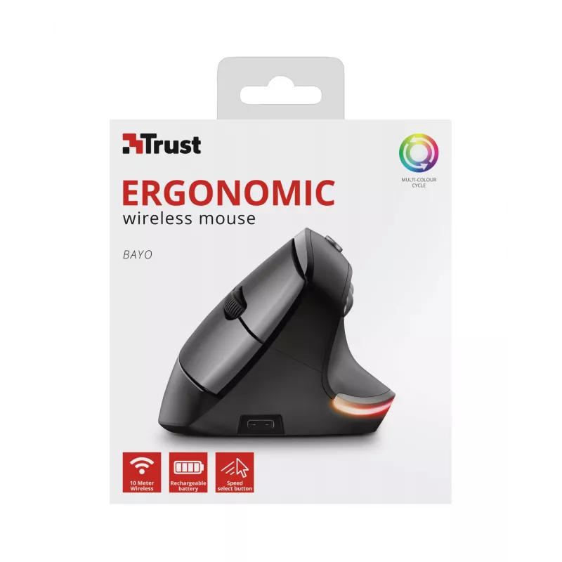 Trust Bayo Ergo mouse 24110, 6 buttons, right-hand, RF wireless, optical, 2400 DPI
