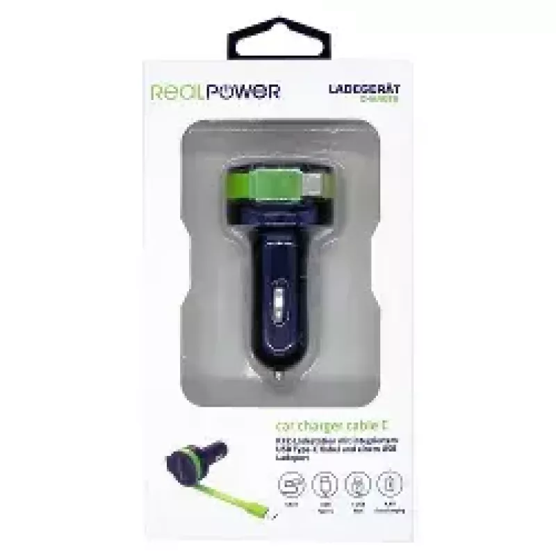 Mobile device charger RealPower 257636 Universal Black Green